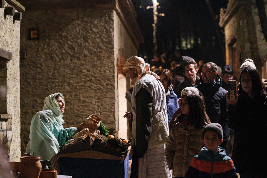 Una de les escenes del pessebre vivent de Tona