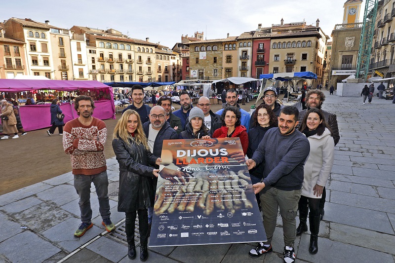 Un moment de la presentació de la nova edició del Dijous Llarder, la setmana passada a la plaça Major