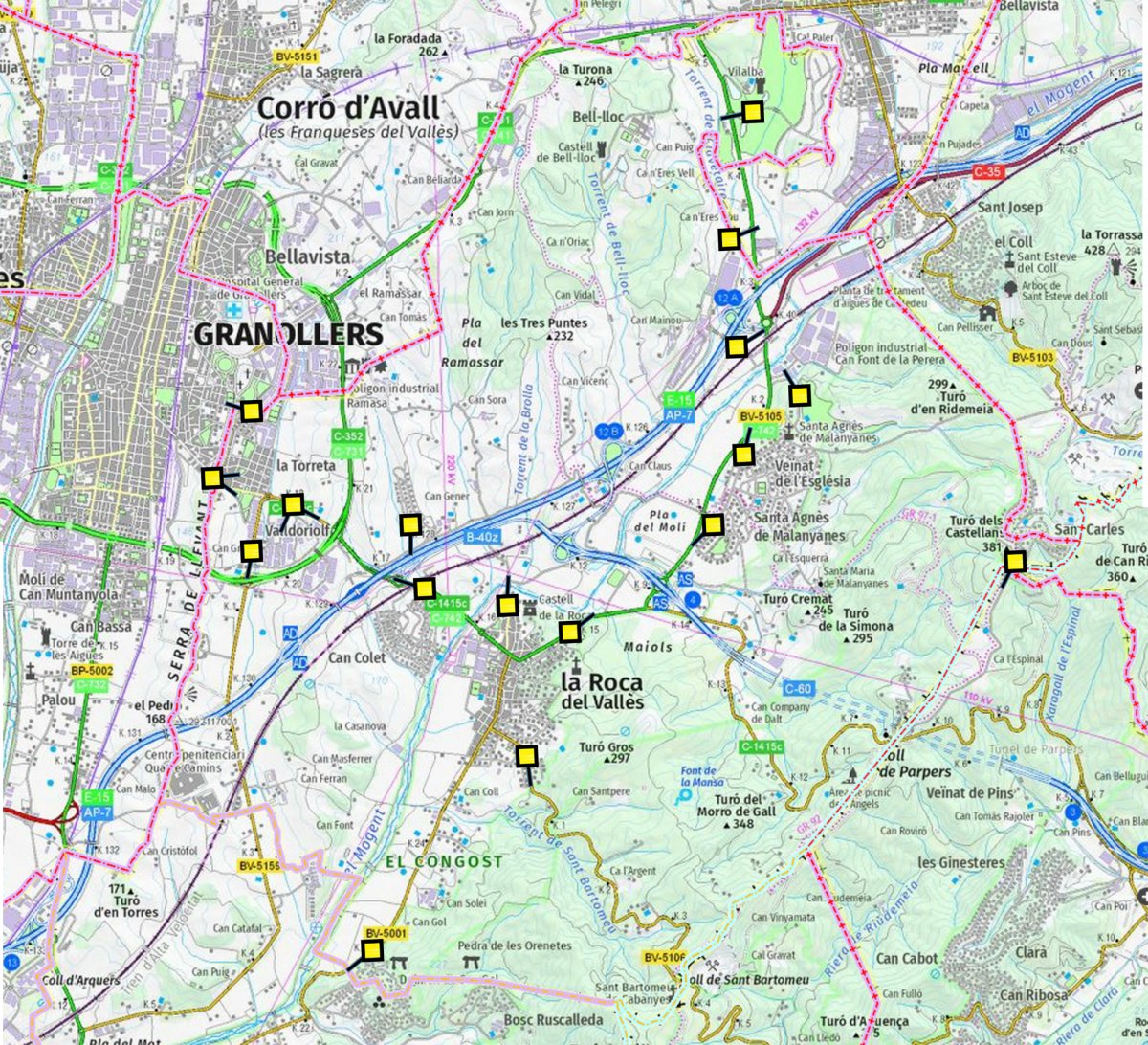 El mapa amb la situació de les càmeres