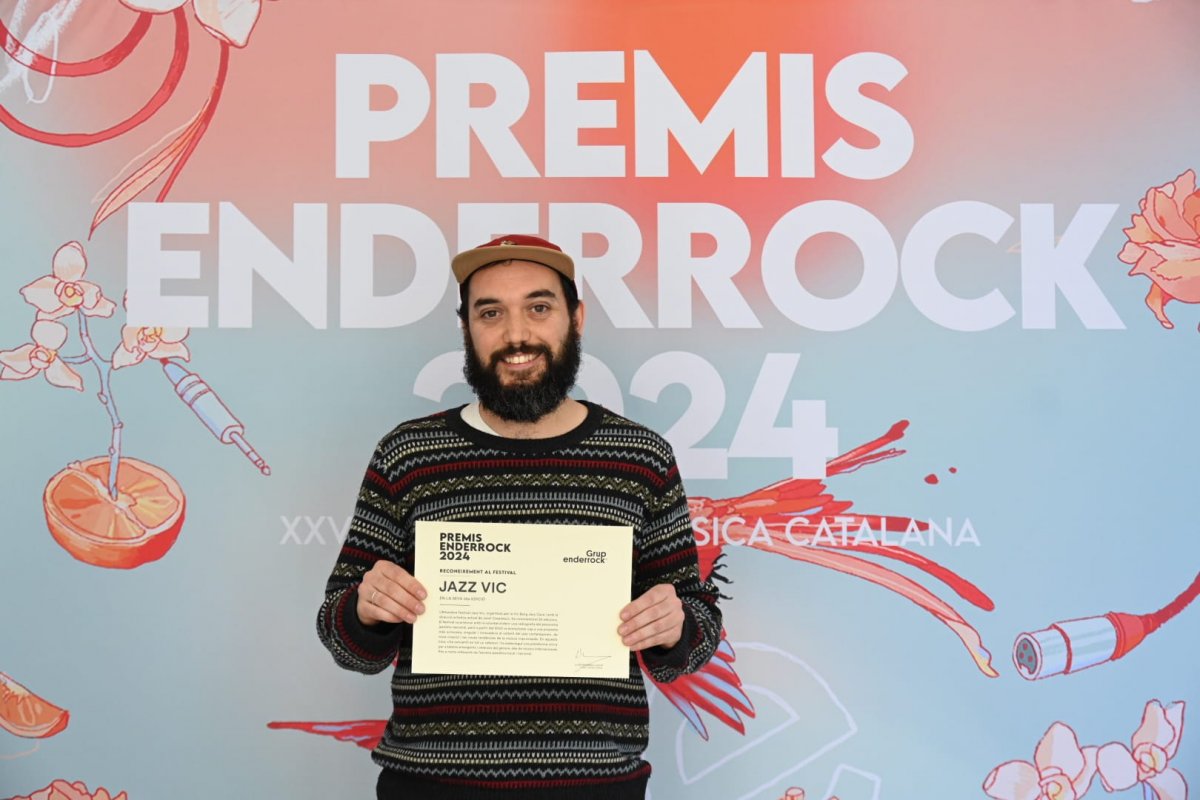 Jordi Casadesús, director del Festival de Jazz de Vic, amb el premi