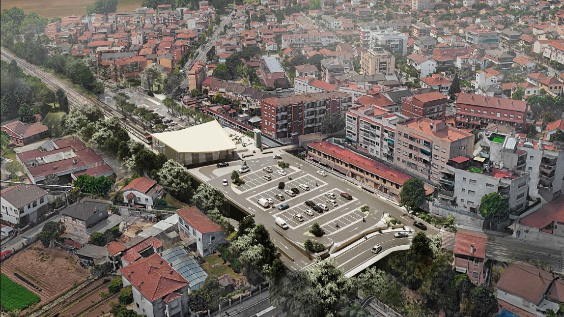 Imatge virtual de la futura estació de Rodalies a Parets