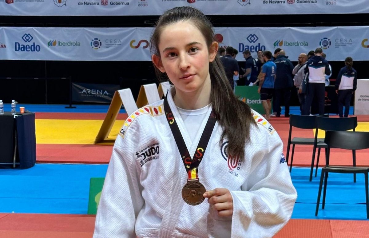 Beltran, amb la medalla aconseguida al Campionat d'Espanya