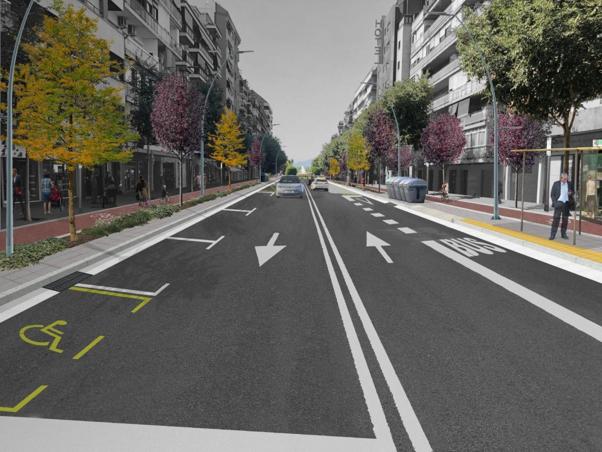 Imatge virtual de l'avinguda Sant Esteve amb menys espai per als vehicles