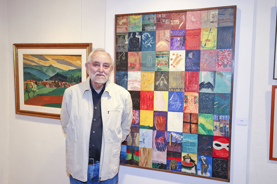 Jordi Sarrate, a l’exposició que va fer a Centelles l’any 2020 per celebrar el seu 80è aniversari