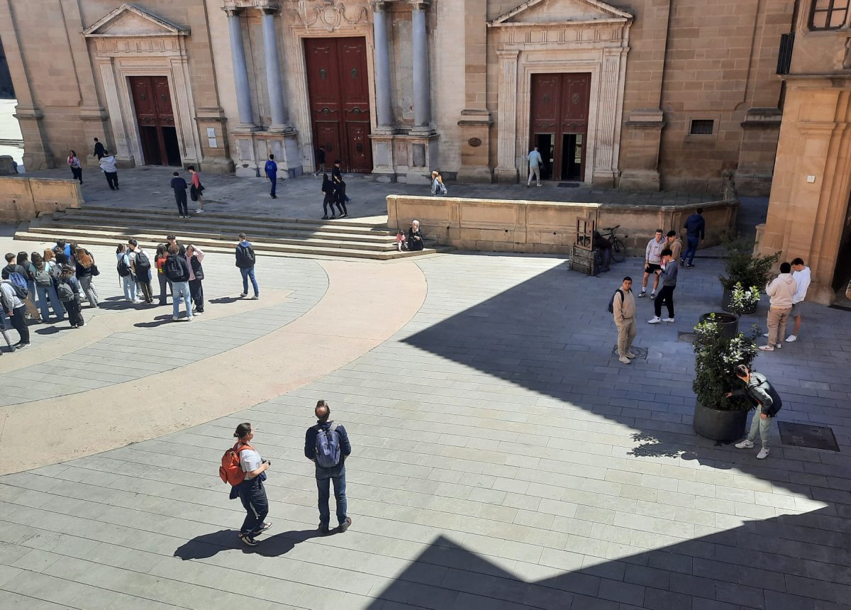 Molta gent ha buscat el cofre per la plaça de la Catedral, fins i tot al mig de les jardineres