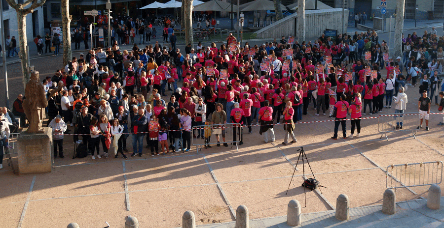 La presència de samarretes roses ha visibilitzat la protesta contra la prohibició del cartell