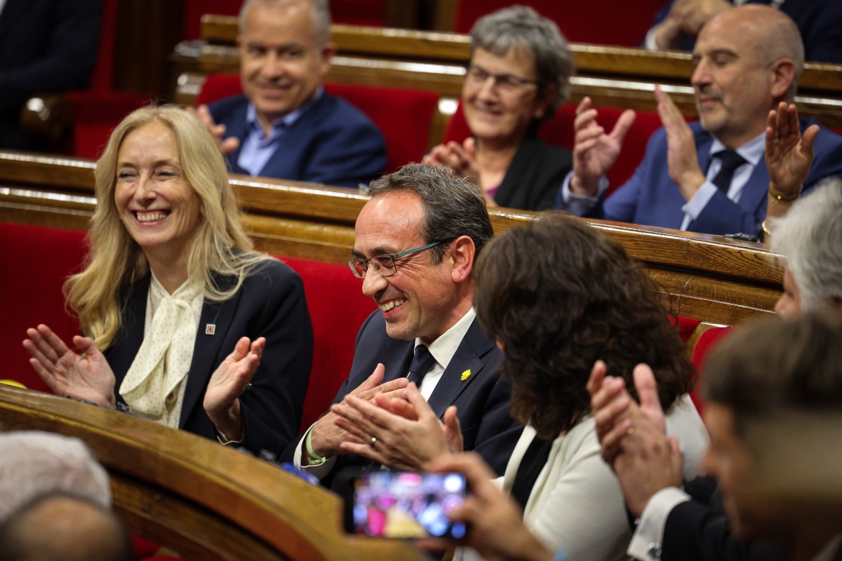 Josep Rull, en el moment de ser proclamat president del Parlament