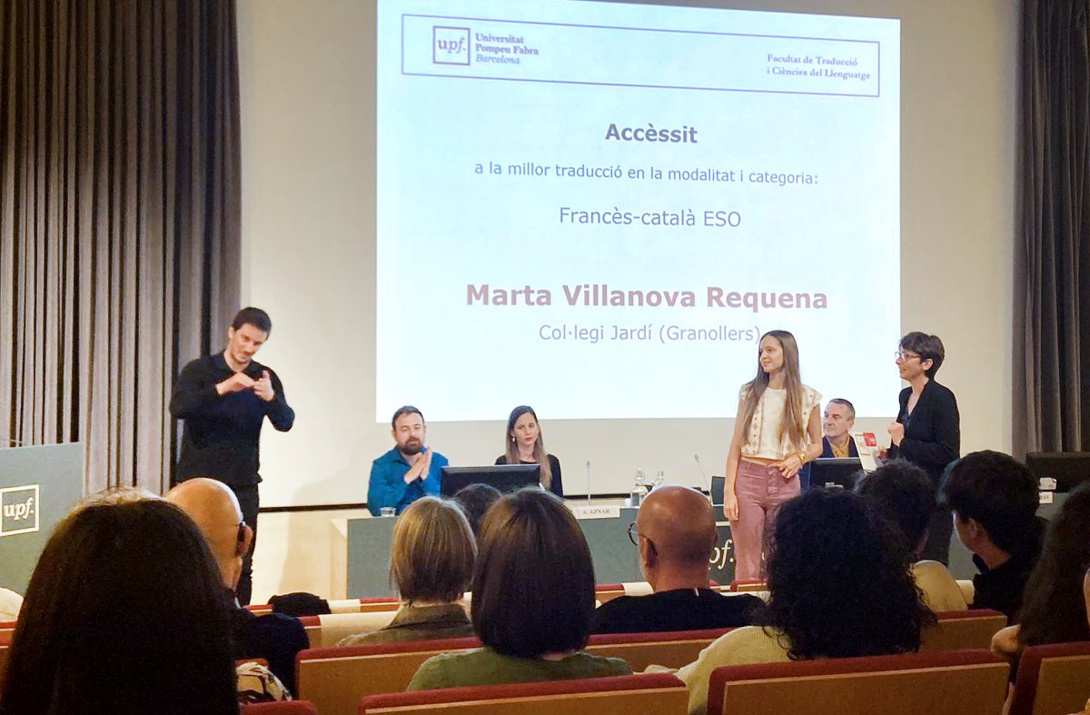 Marta Villanova va rebre el premi la setmana passada en un acte al Campus de Poblenou de la UPF