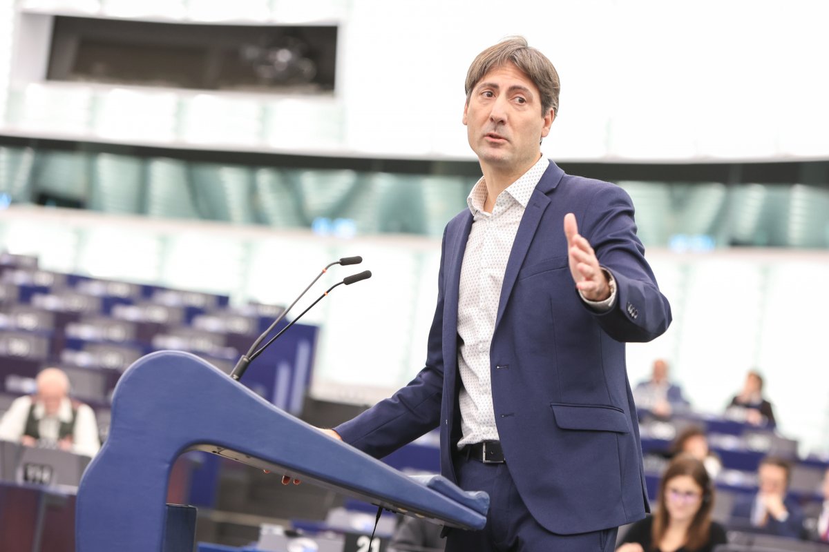 Jordi Solé en una intervenció al Parlament Europeu l'última legislatura