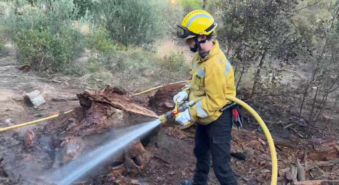 Un efectiu de l'ADF treballant a la zona del foc