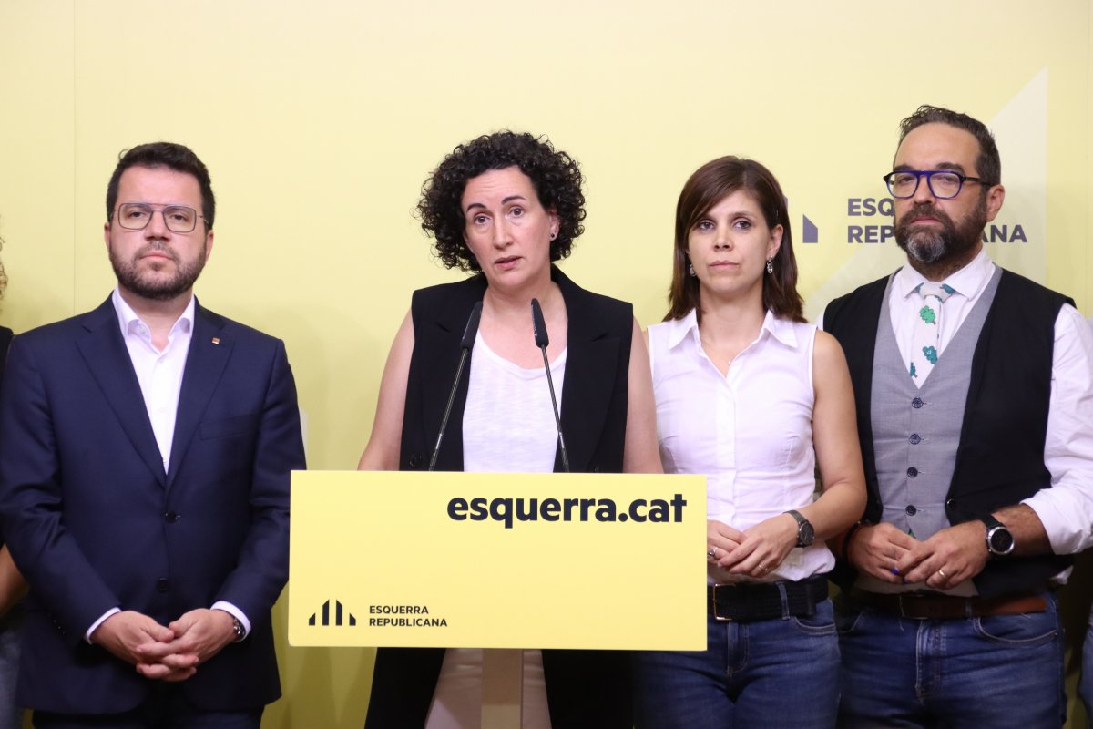 Marta Rovira durant la compareixença d'aquest divendres al vespre