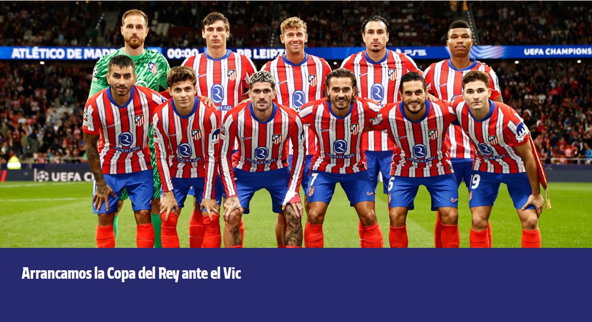 La portada sobre la Copa del Rei a atleticodemadrid.com