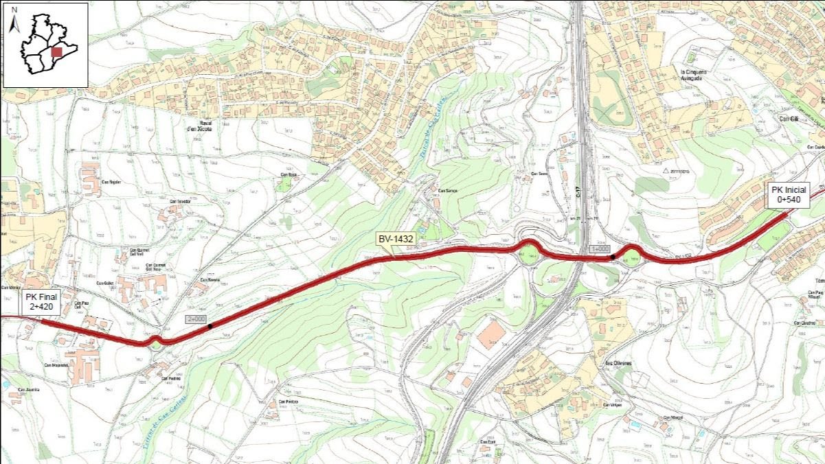 El tram de la carreter BV-1432 en què s'actuarà