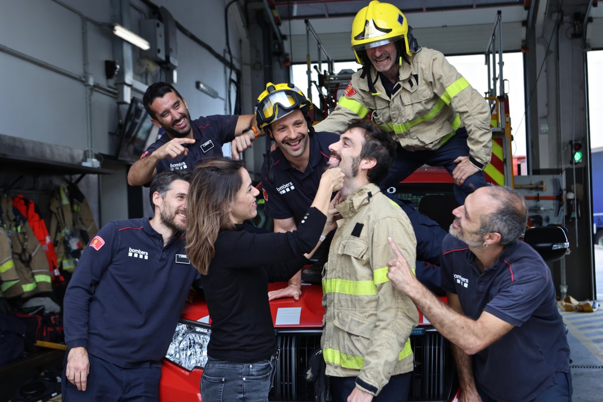 Els bombers del parc de Granollers que han participat en la iniciativa del Movember