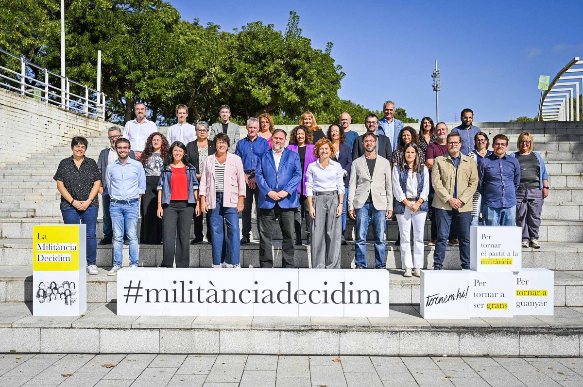 Foto de grup de la candidatura de Junqueras per al Congrés d'ERC