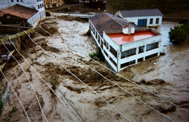 El riu Congost a Aiguafreda el 10 d'octubre de 1994