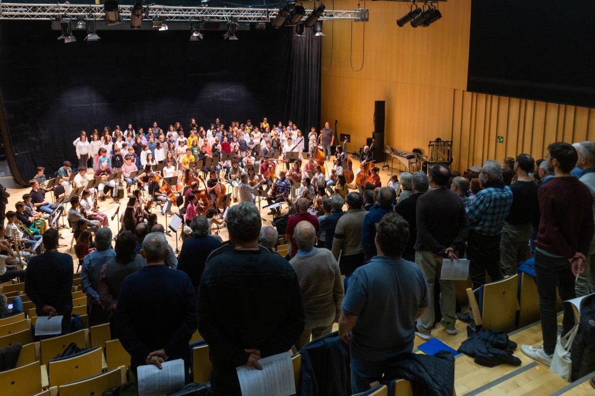 Un moment de l'assaig d'aquest dimarts, encara a la sala petita a L'Atlàntida