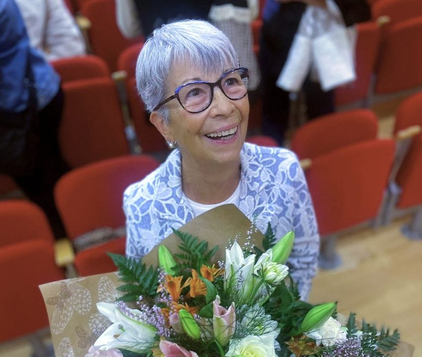 Àngela Cartró en l’homenatge que li van fer