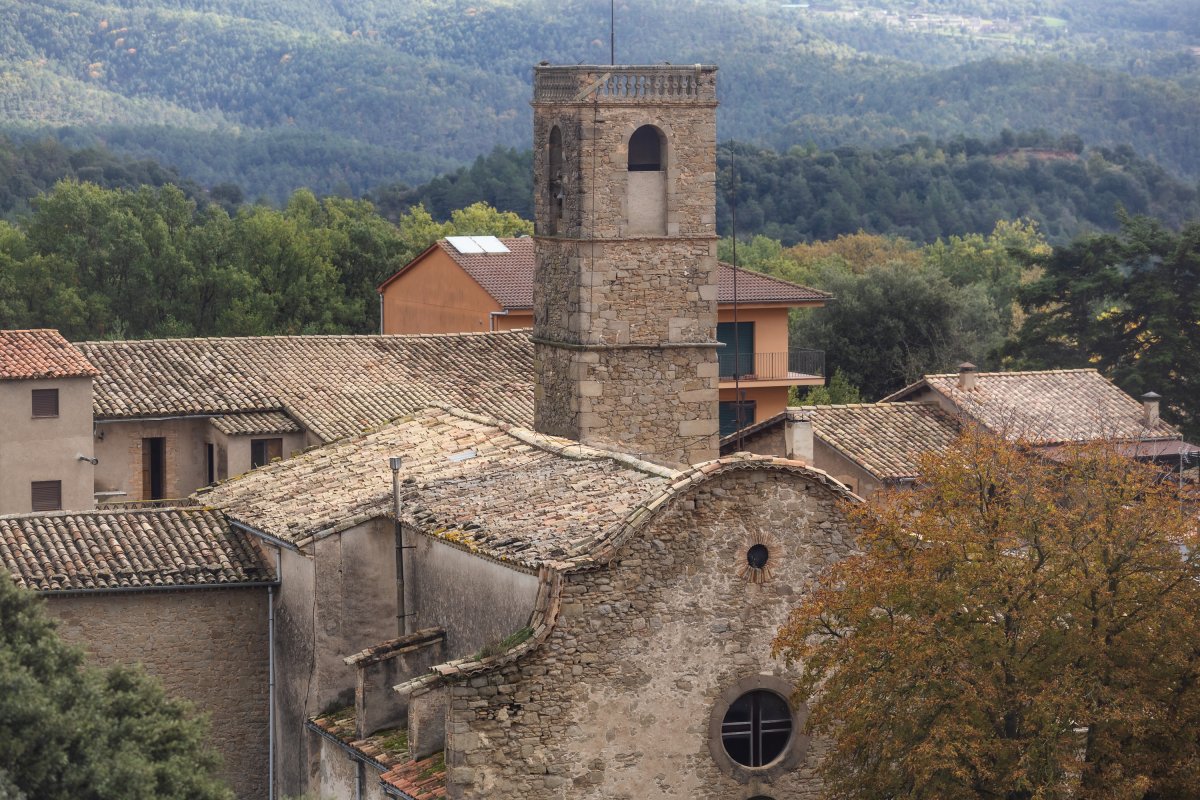 Imatge del campanar i la teulada, l'element que arrossega una patologia estructural greu