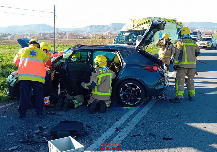 L'accidenta la carretera de Vic a Santa Eugènia