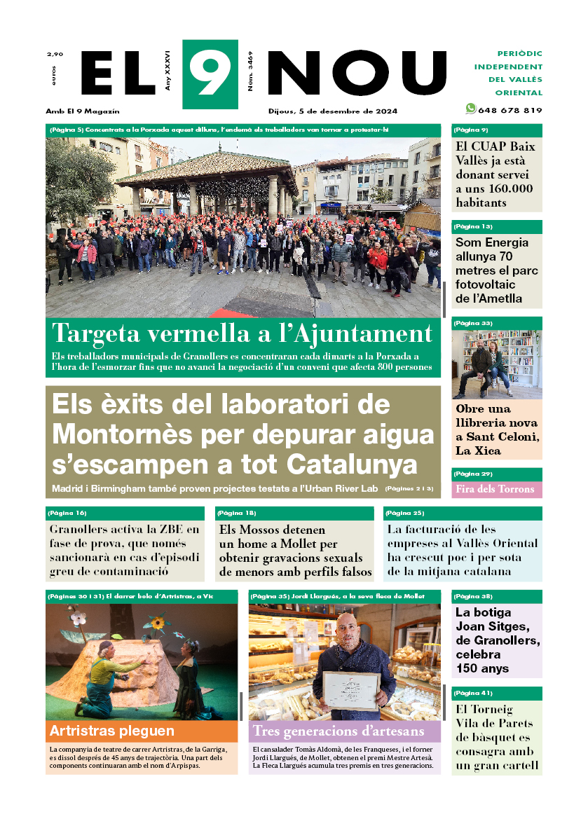 A la primera plana: Els treballadors municipals de Granollers es concentraran cada dimarts a la Porxada a l'hora de l'esmorzar fins que no avanci la negociació d'un conveni que afecta 800 persones