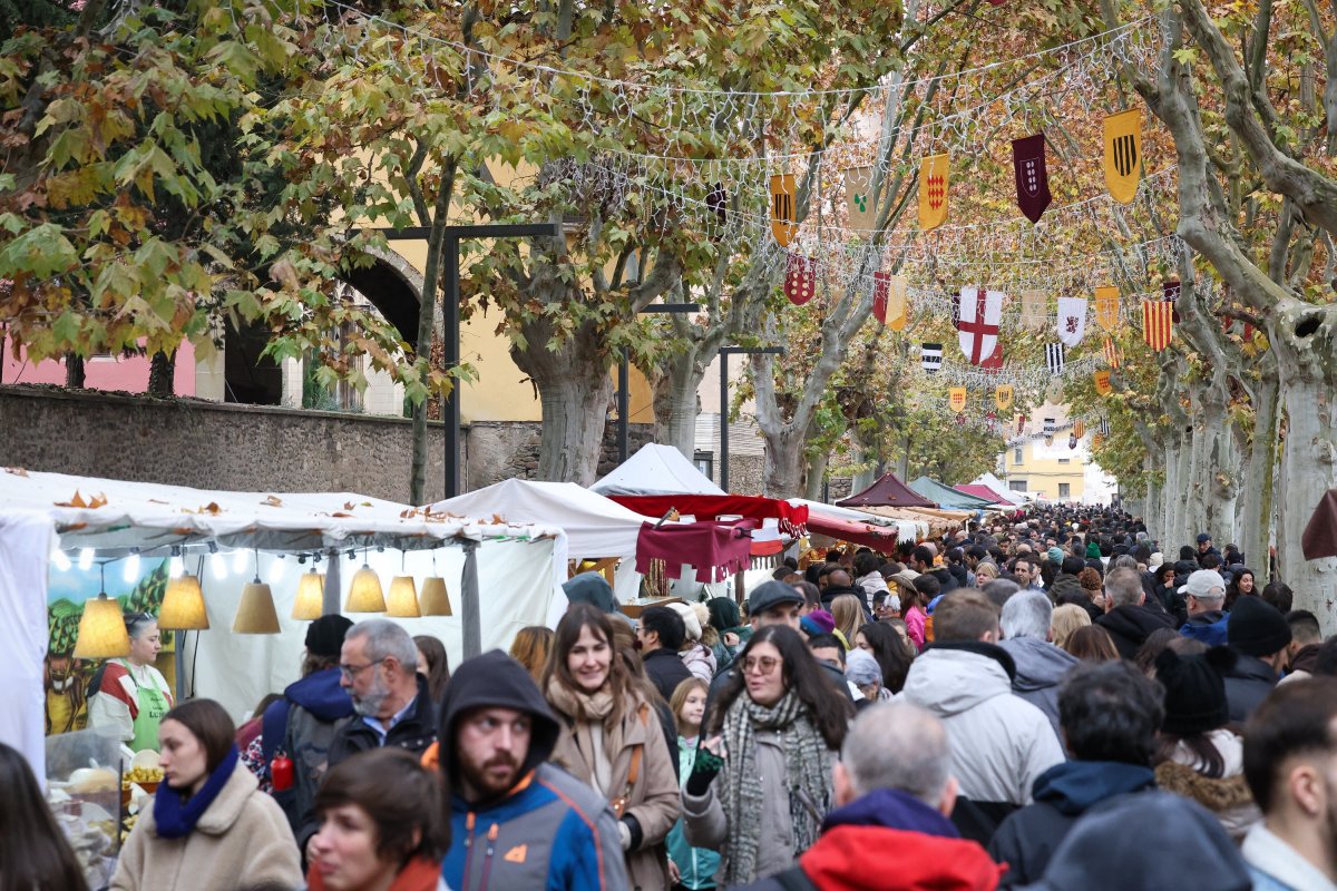 Aspecte de la rambla del Bisbat dissabte al migdia.