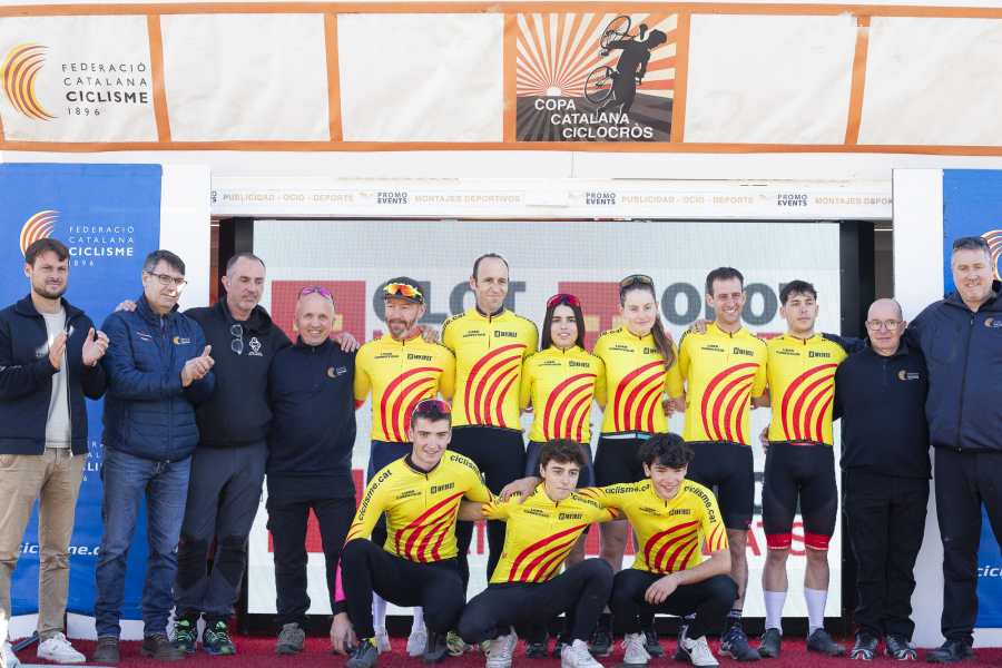 Imatges dels guanyadors de les respectives categories de la Copa Catalana de ciclocròs