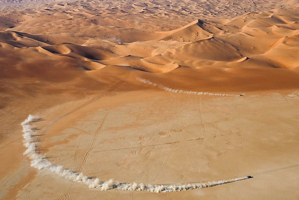 Una icònica estampa del Dakar pel desert de l'Aràbia Saudita, a l'edició de l'any passat