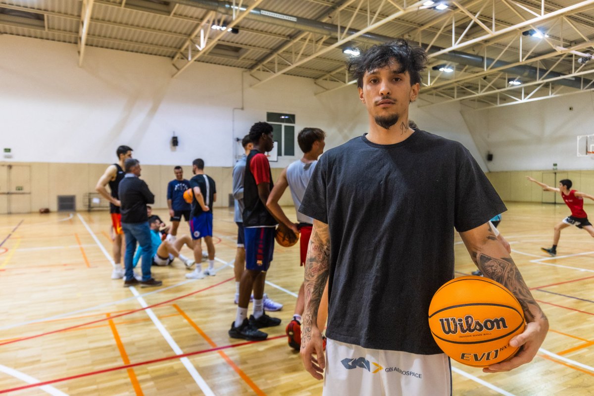 Valen Tejada, aquest dimarts, en el que va ser el seu primer entrenament amb el nou equip