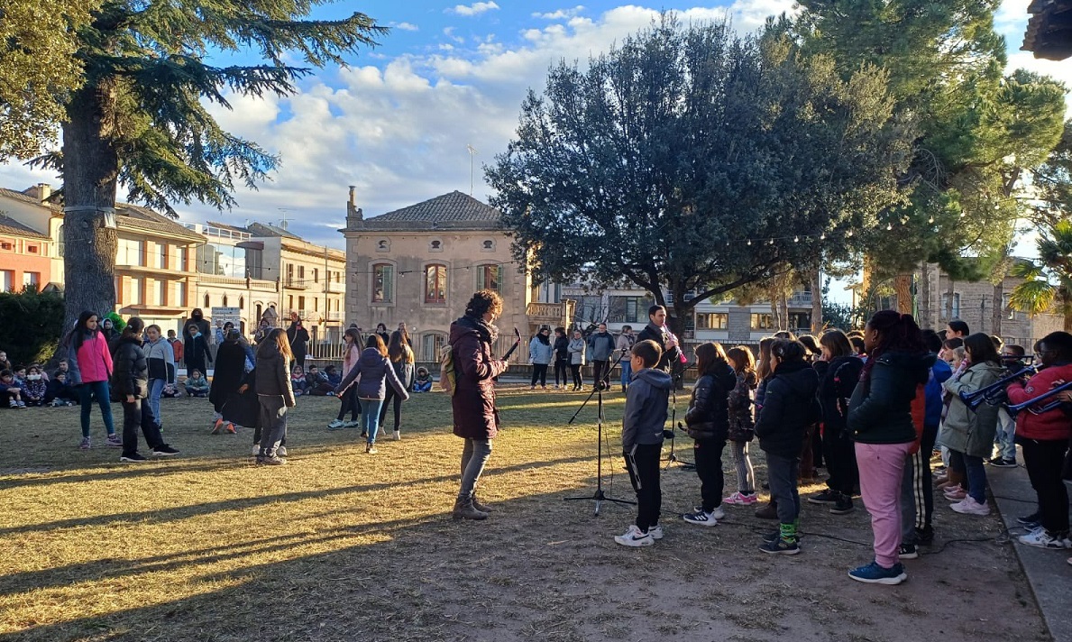 Un moment del concert de les bandes escolars, aquest dilluns