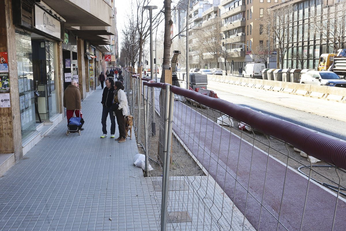 Estat actual de les obres a l'avinguda Sant Esteve