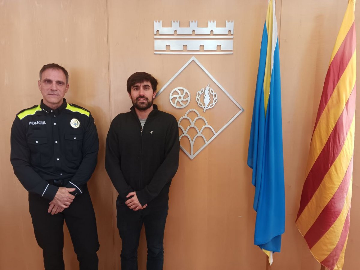 El nou cap de la Policia Local amb l’alcalde Pol Cabutí