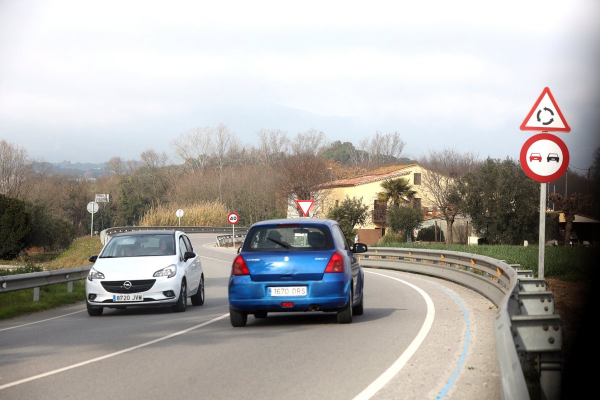 La carretera de Cardedeu a Cànoves en una imatge d'arxiu