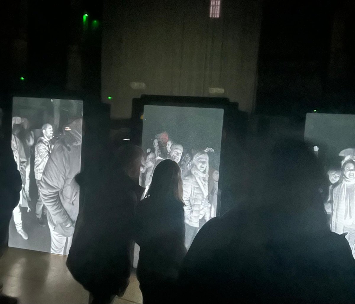 La instal·lació artística de Lacuesta durant la seva inauguració, dijous