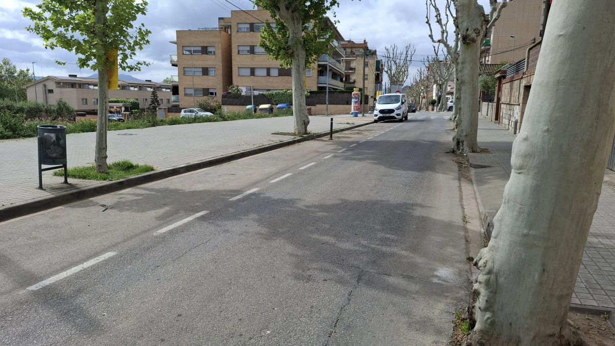 El tram de l'avinguda de Canovelles on es faran les obre