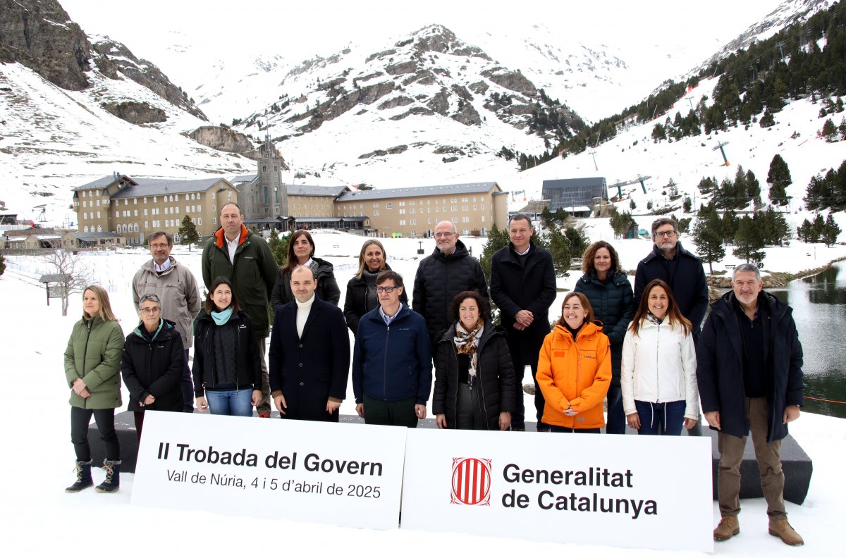 Foto de família del Govern de la Generalitat, aquest divendres a Núria