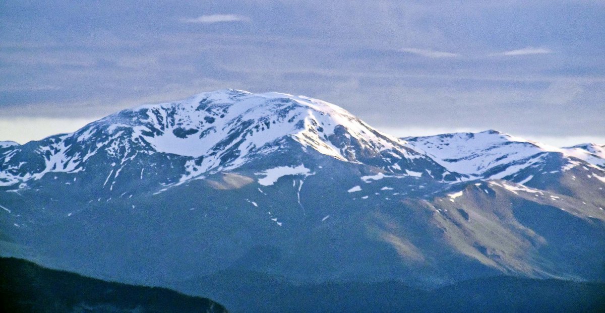 Una imatge del Puigmal de la setmana passada, encara amb neu