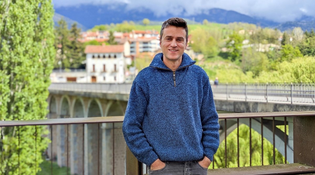 Eloi Cordomí a Sant Joan de les Abadesses, on va fer una xerrada sobre el canvi climàtic