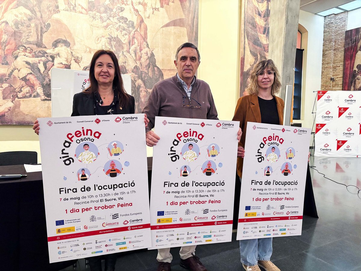 Carrera, Pujadas i Contreras durant la presentació de la fira que es farà aquest dimecres