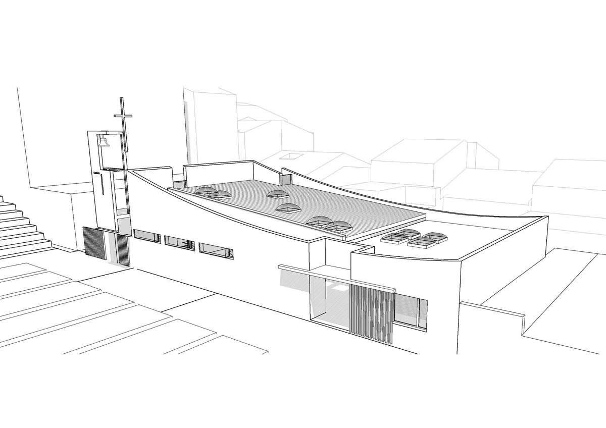 L’aspecte aproximat que tindrà la nova església de la plaça nova de Bellavista