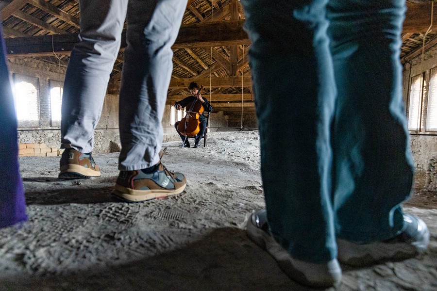 Pau Codina a la sotacoberta de l’església de la Pietat, en un dels concerts de l'edició de l'any passat