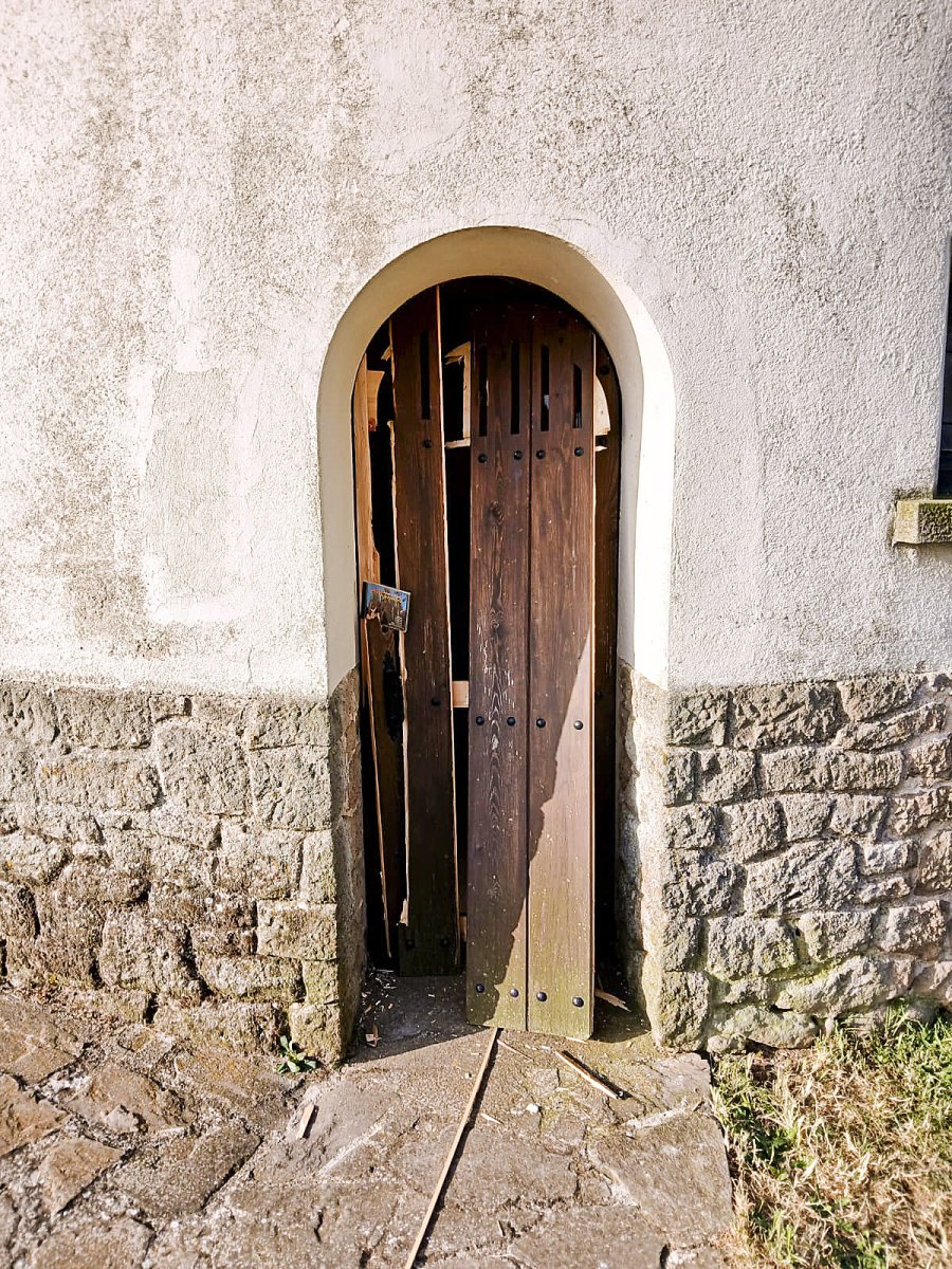 La porta esbotzada de l’absis del santuari de Lurdes