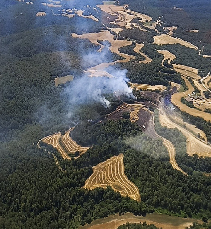 Imatge aèria de l'incendi