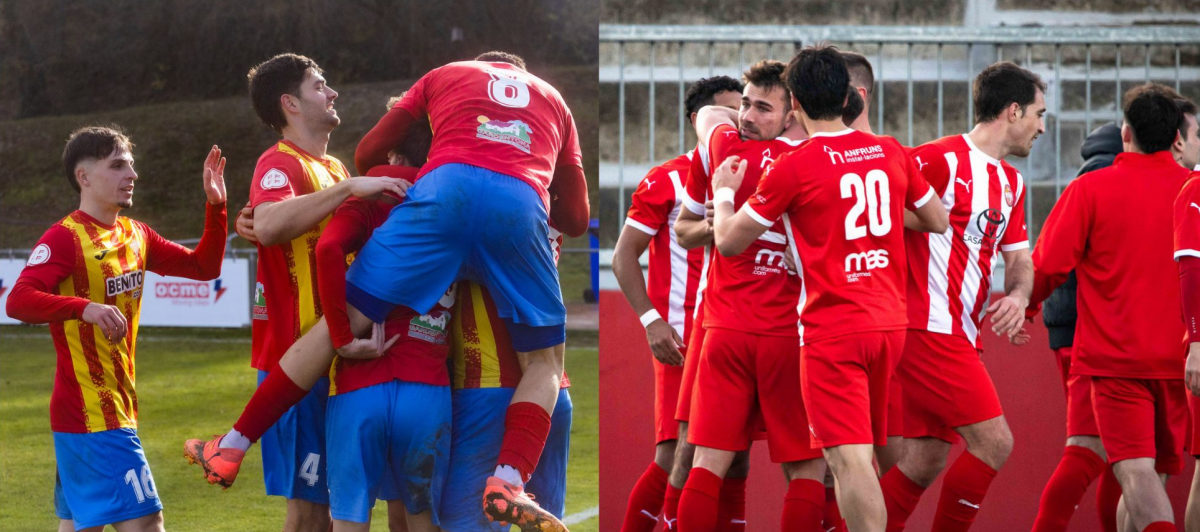 Tona i Vic, celebrant un dels gols de la temporada anterior
