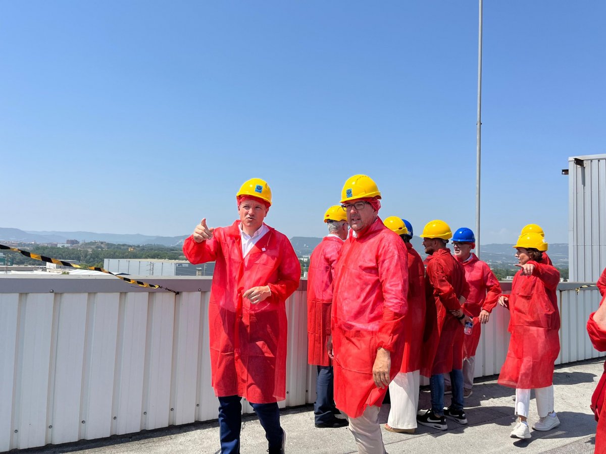 El conseller Ordeig i l'alcalde de Vic, Albert Castells, aquest matí