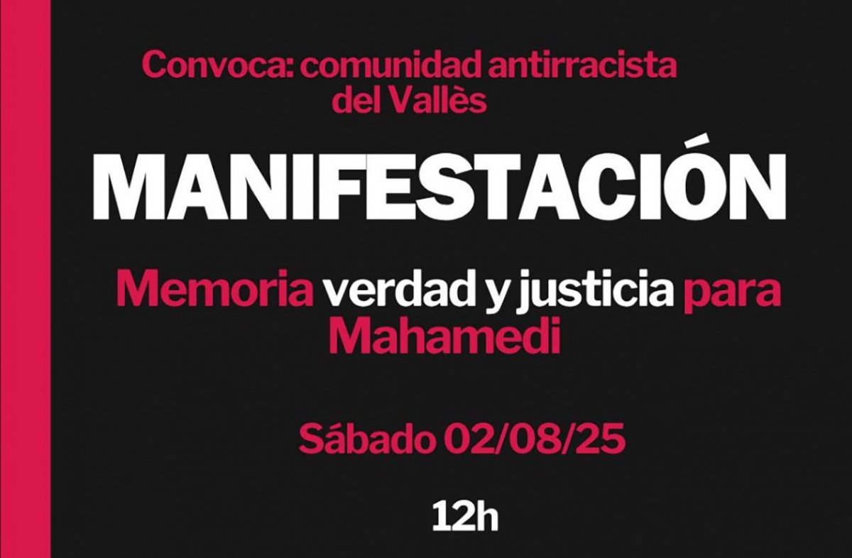 Un cartell amb la convocatòria de la manifestació