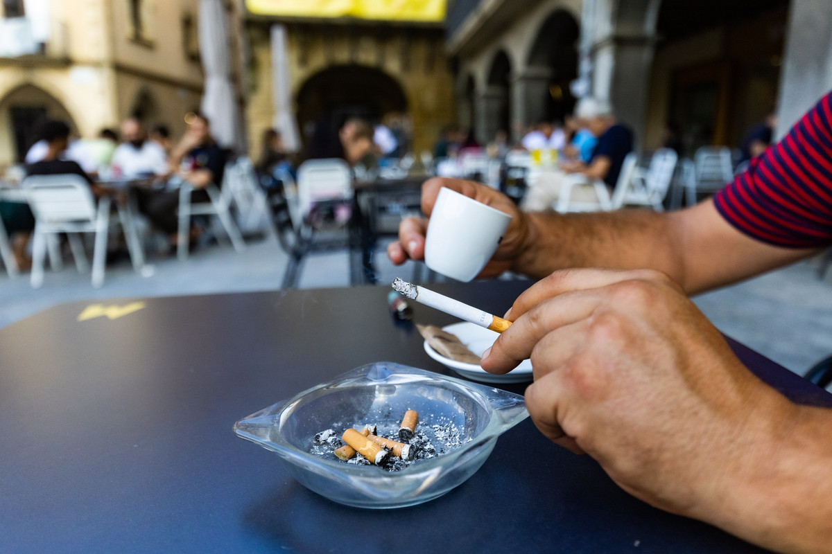 Una terrassa de bar de Vic, aquest diumenge