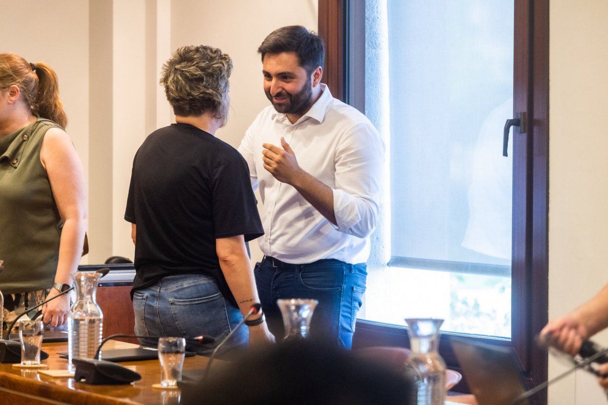 Eva Font (ERC) i Arnau Rovira (Junts), en una imatge del juny passat