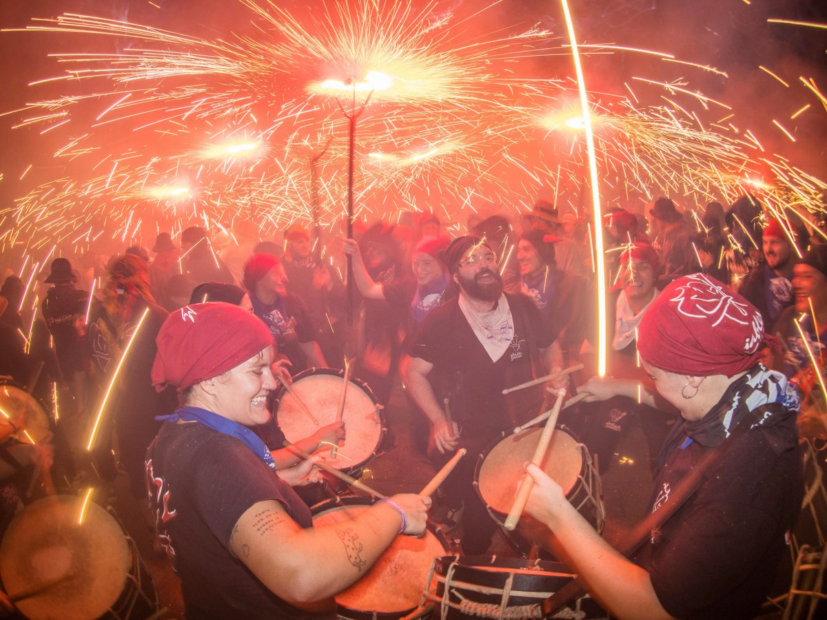 El correfoc de la colla dels Diables de Granollers, dissabte al vespre