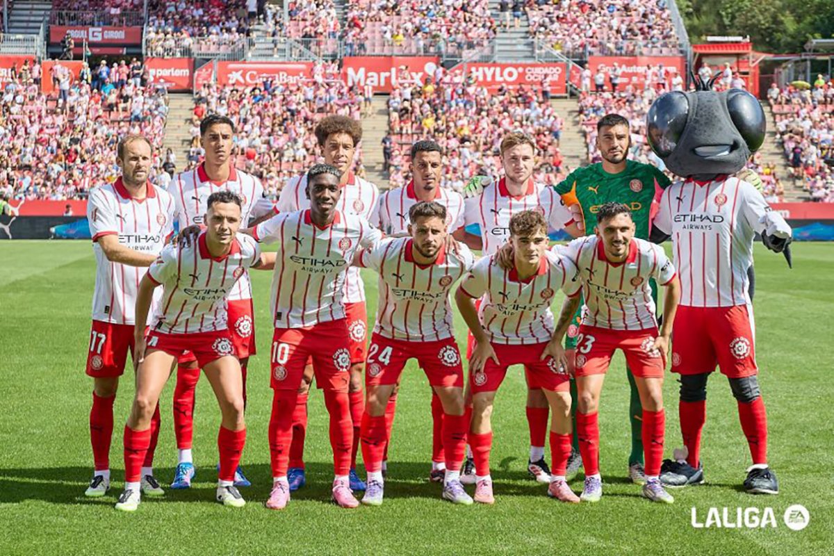 La formació inicial del Girona al partit contra el Llevant